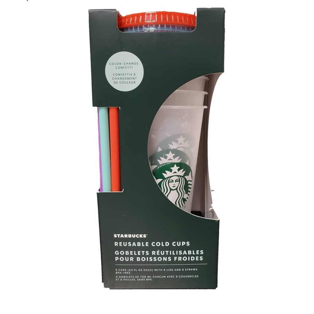 Starbucks Summer 2021 Color Changing Confetti Reusable Cold Cups Summer
